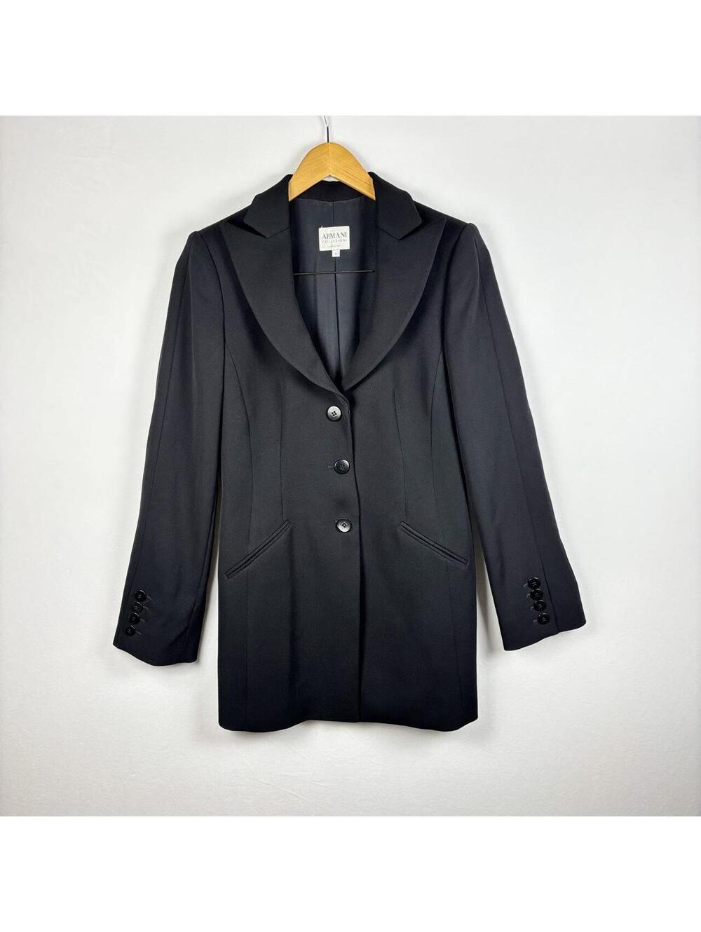 Vintage 2003 Armani Collezioni Black Blazer Women's Size 6